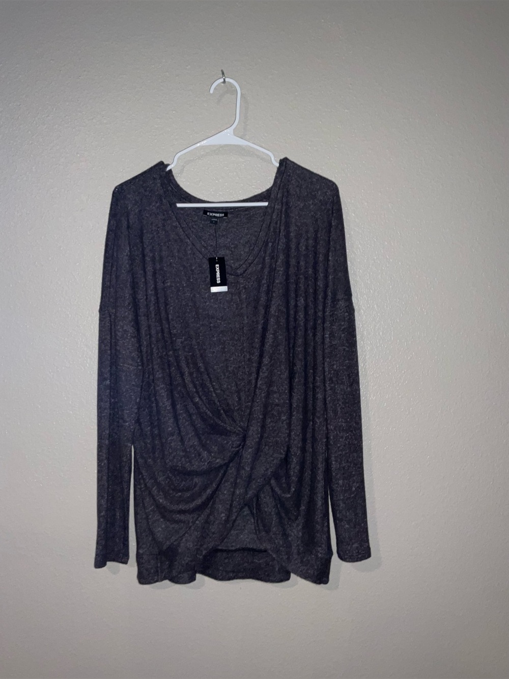 Express Dark Gray Long Sleeve Tee